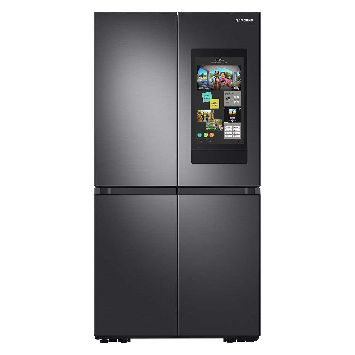 Samsung 29 pies cúbicos. Refrigerador flexible inteligente de 4 puertas con centro familiar y centro de bebidas(Reacondicionado)