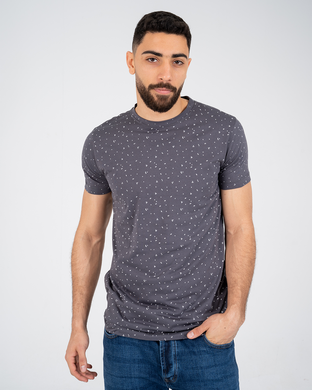 Dot Printed Mens Short Sleeve T-shirt