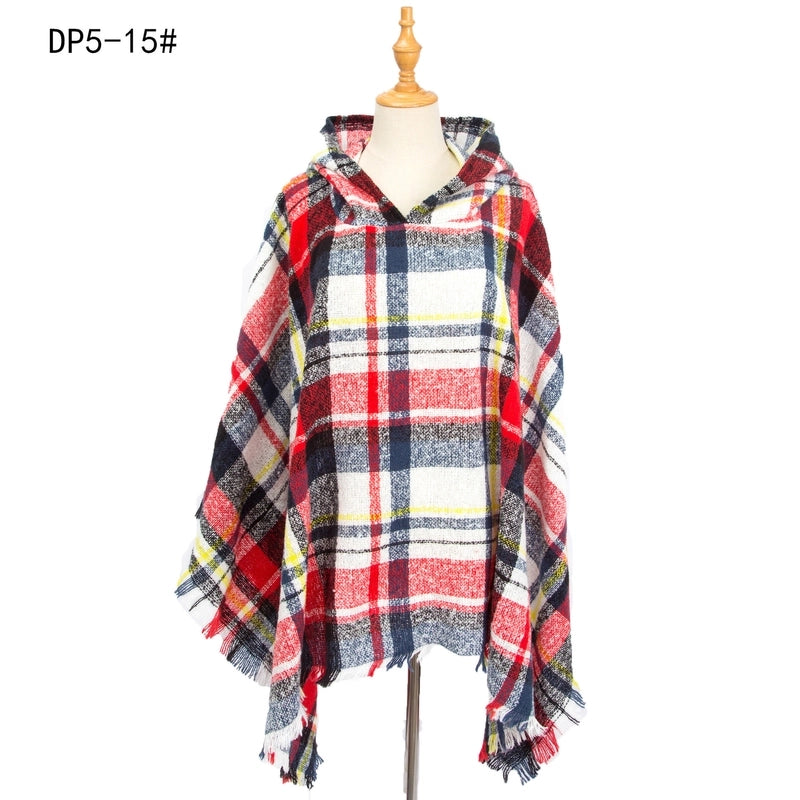 Women's Streetwear Plaid Polyester Tassel Shawl