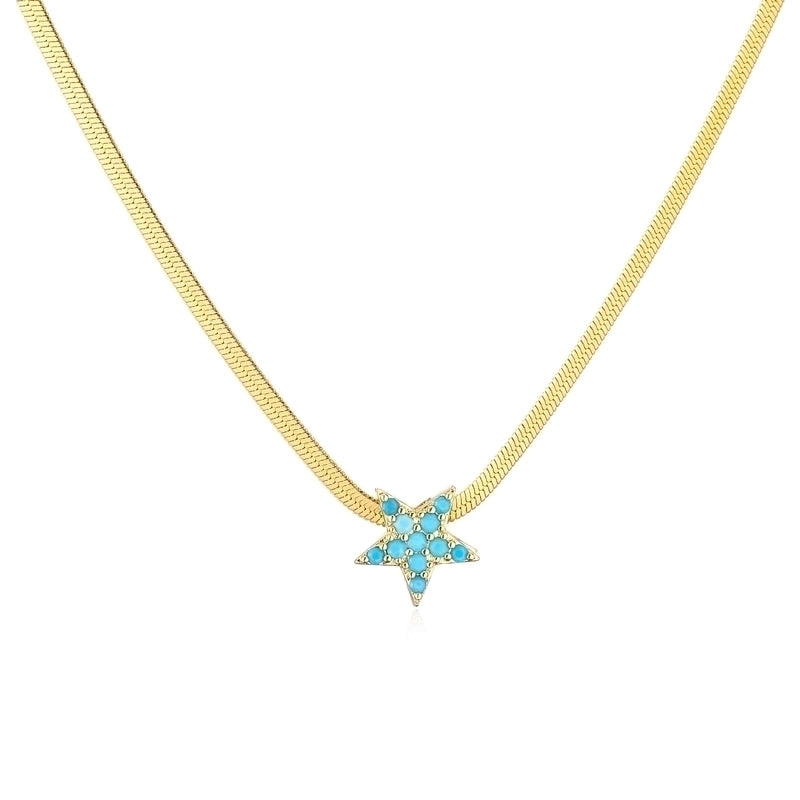 Fashion Heart Stainless Steel Copper Plating 18K Gold Plated Necklace