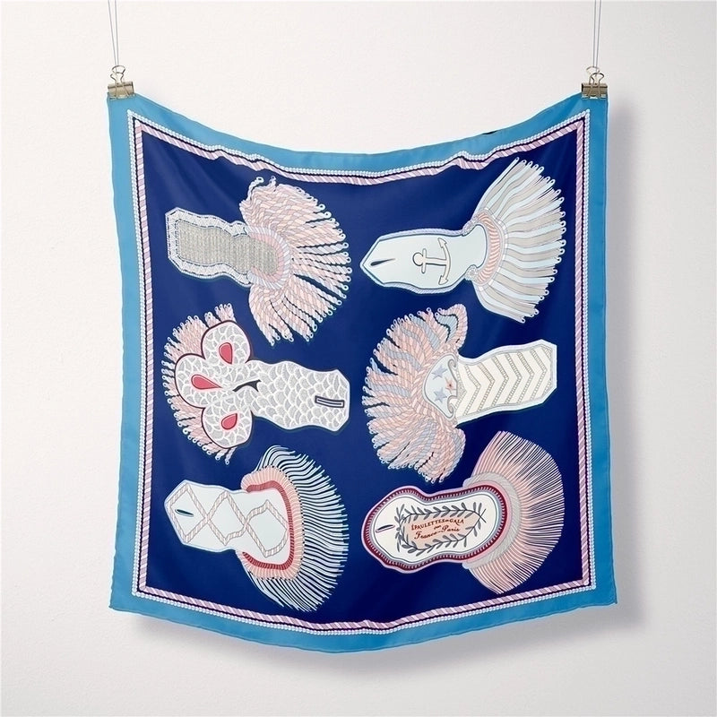 Women's Elegant Geometric Polyester Printing Silk Scarf