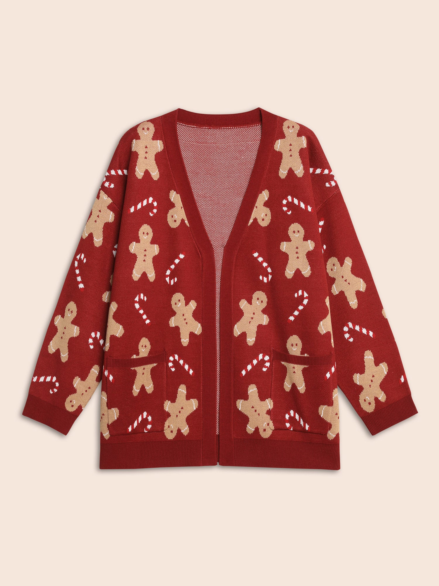 Gingerbread & Candycane Shimmering Threads Cardigan