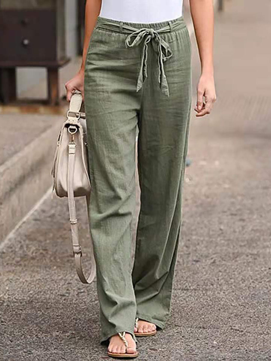 Solid Color Cotton Linen Pants(6 colors)