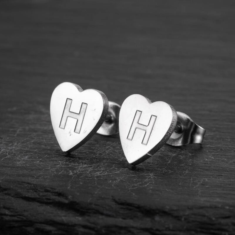 1 Pair Fashion Letter Heart Shape Plating 304 Stainless Steel 18K Gold Plated Ear Studs
