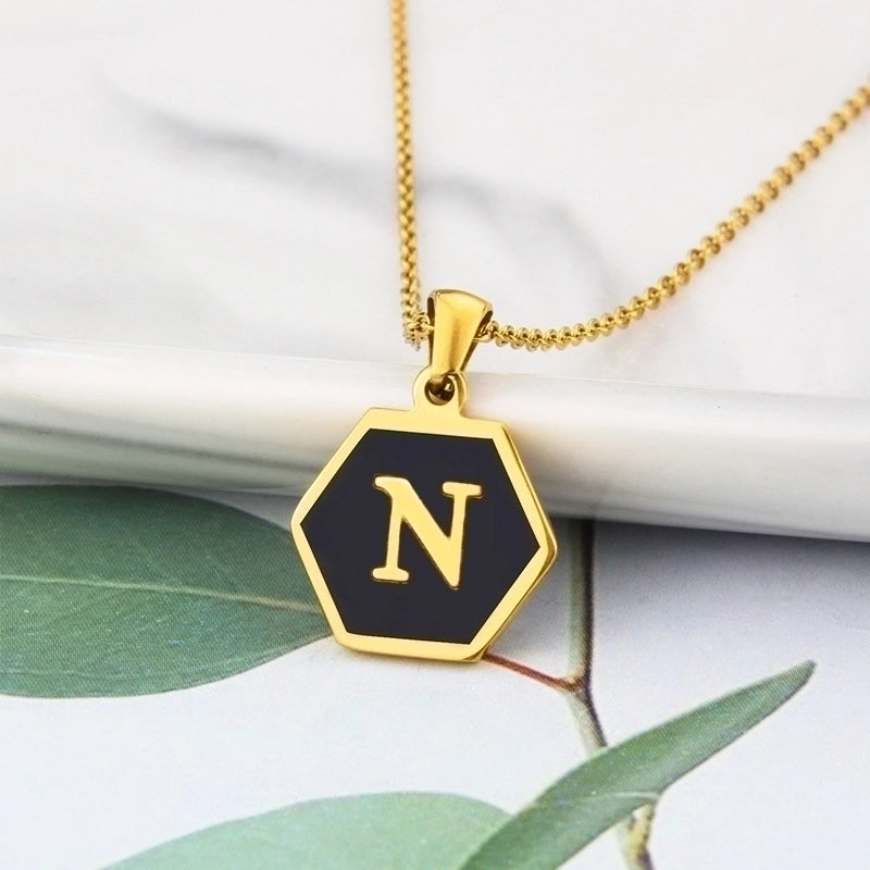 Titanium Steel Minimalist Plating Letter Necklace