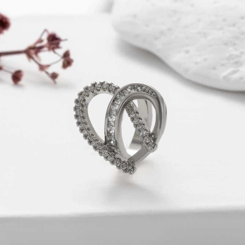 1 Piece Ear Cartilage Rings & Studs Cute Cool Style Geometric Heart Shape Copper Plating Inlay Zircon