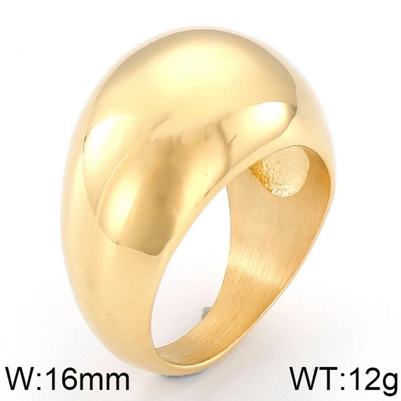 Vintage Style Geometric 304 Stainless Steel 18K Gold Plated Stainless Steel Rings