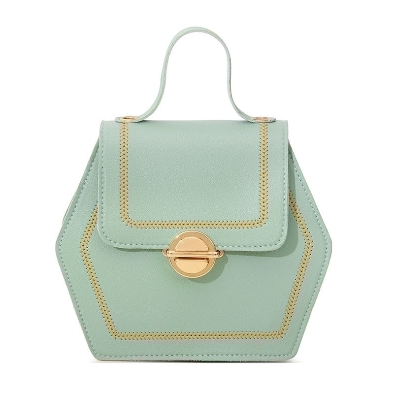 Women's Pu Leather Solid Color Streetwear Square Lock Clasp Diana Bag