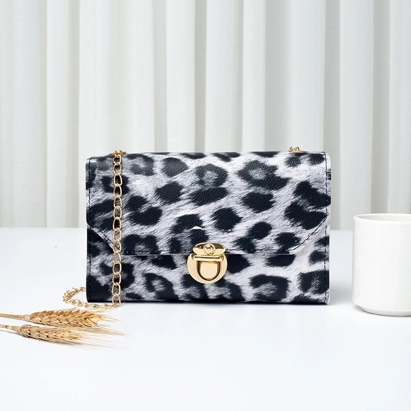 Women's Pu Leather Zebra Fashion Square Lock Clasp Shoulder Bag Crossbody Bag Chain Bag