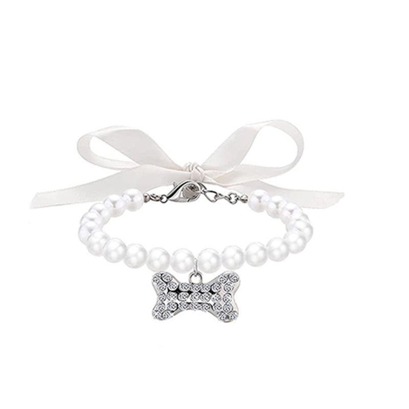 Cartoon Style Imitation Pearl Cloth Color Block Pet Accessories