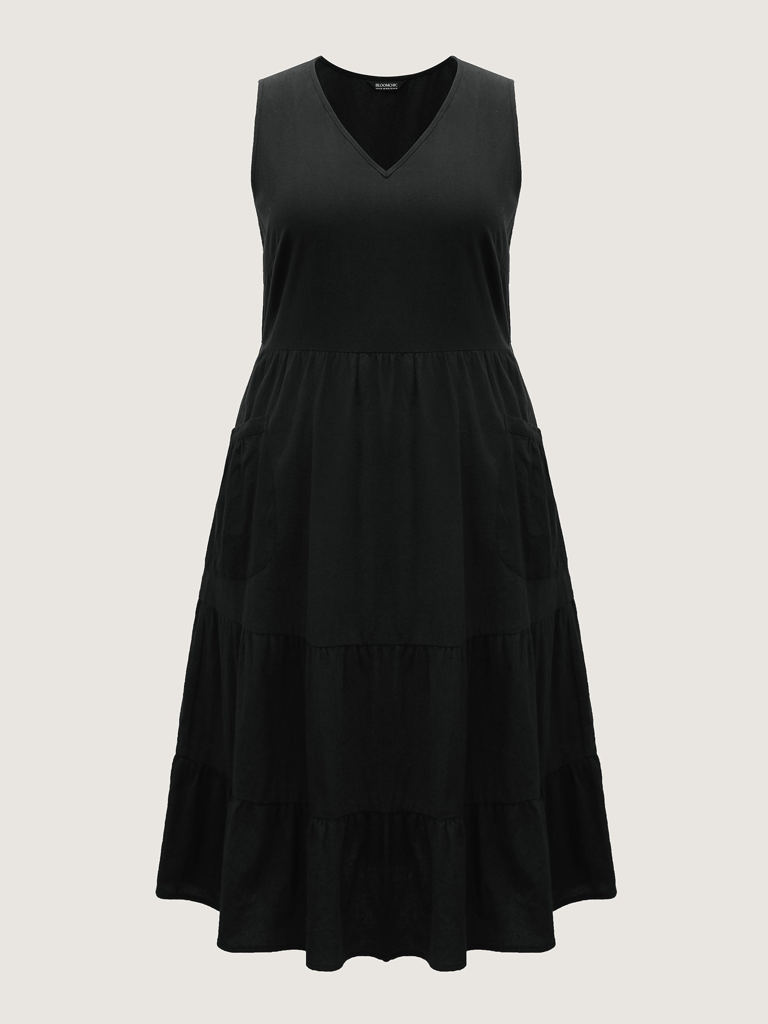 Pure Cotton Spacious Pockets Midi Dress