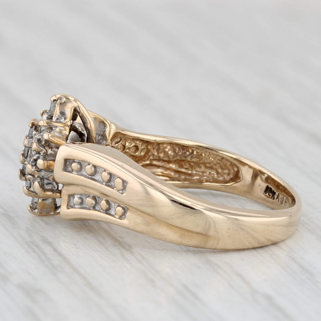 0.25ctw Diamond Cluster Engagement Ring 10k Yellow Gold Size 6