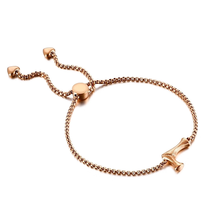 Casual Minimalist Letter Heart Shape Stainless Steel 18K Gold Plated Bracelets In Bulk