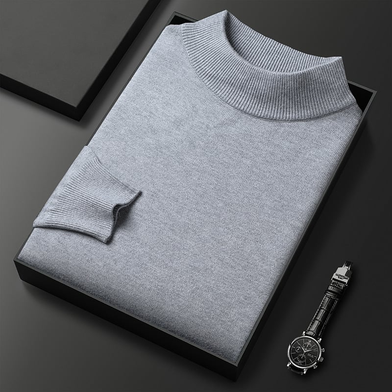 Men's Solid Color Turtleneck Sweater