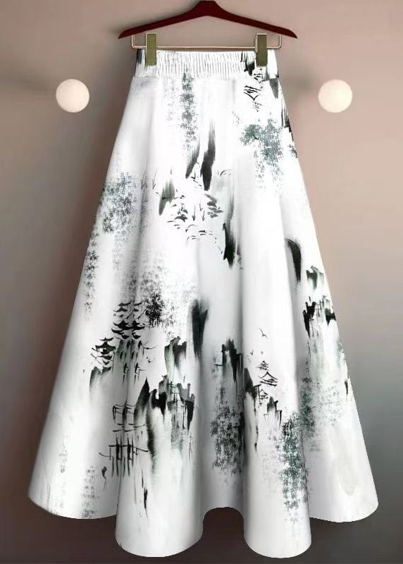 Boho Print High Waist Cotton Skirt Summer