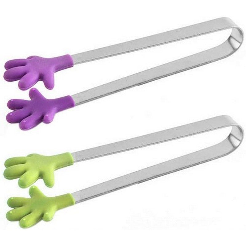 Silicone Kitchen Mini Tong Clip Salad Pliers Kitchenware Mini Tongs Dessert Tongs Food Tongs Ice Cube Tong Cake Tong - Stainless Steel