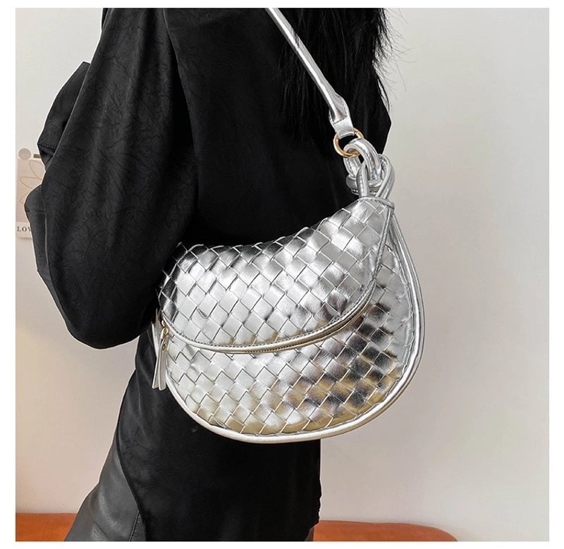 Women's Medium Pu Leather Solid Color Basic Vintage Style Dumpling Shape Flip Cover Underarm Bag