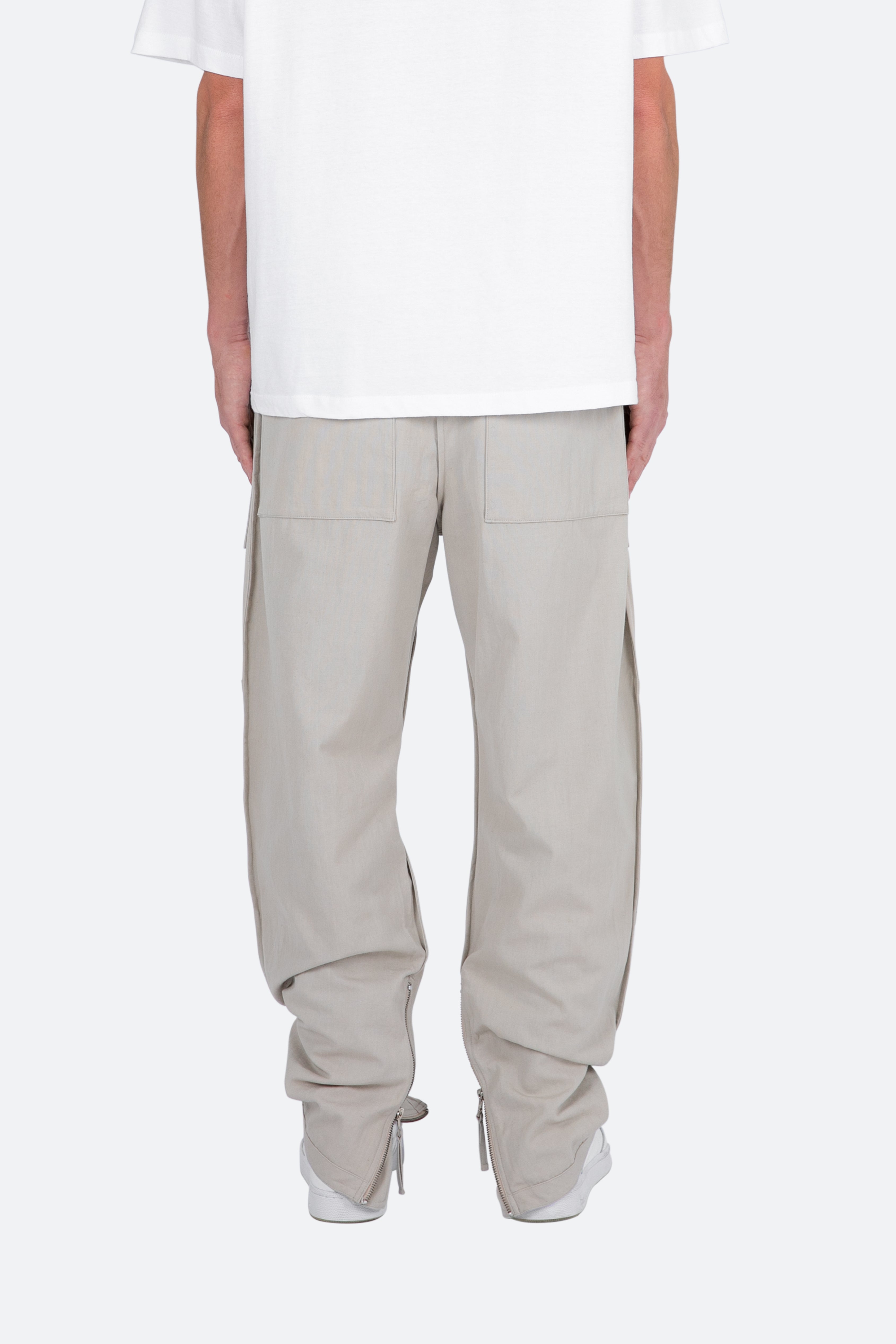 Multi Zip Cargo Pants - Stone