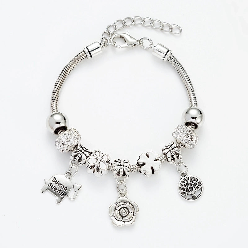 Fashion Tree Petal Elephant Titanium Steel Plating Bracelets