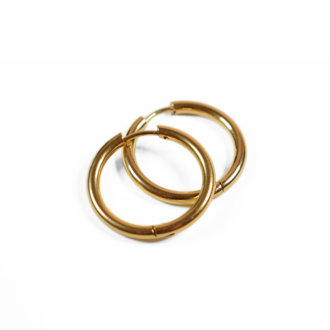 18mm Classic hoops - Gold
