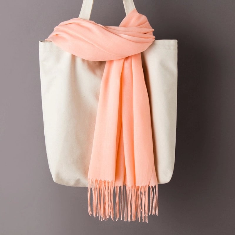 Thin Cashmere Scarf Solid Color Tassel Shawl LOGO Gift Scarf Factory Direct