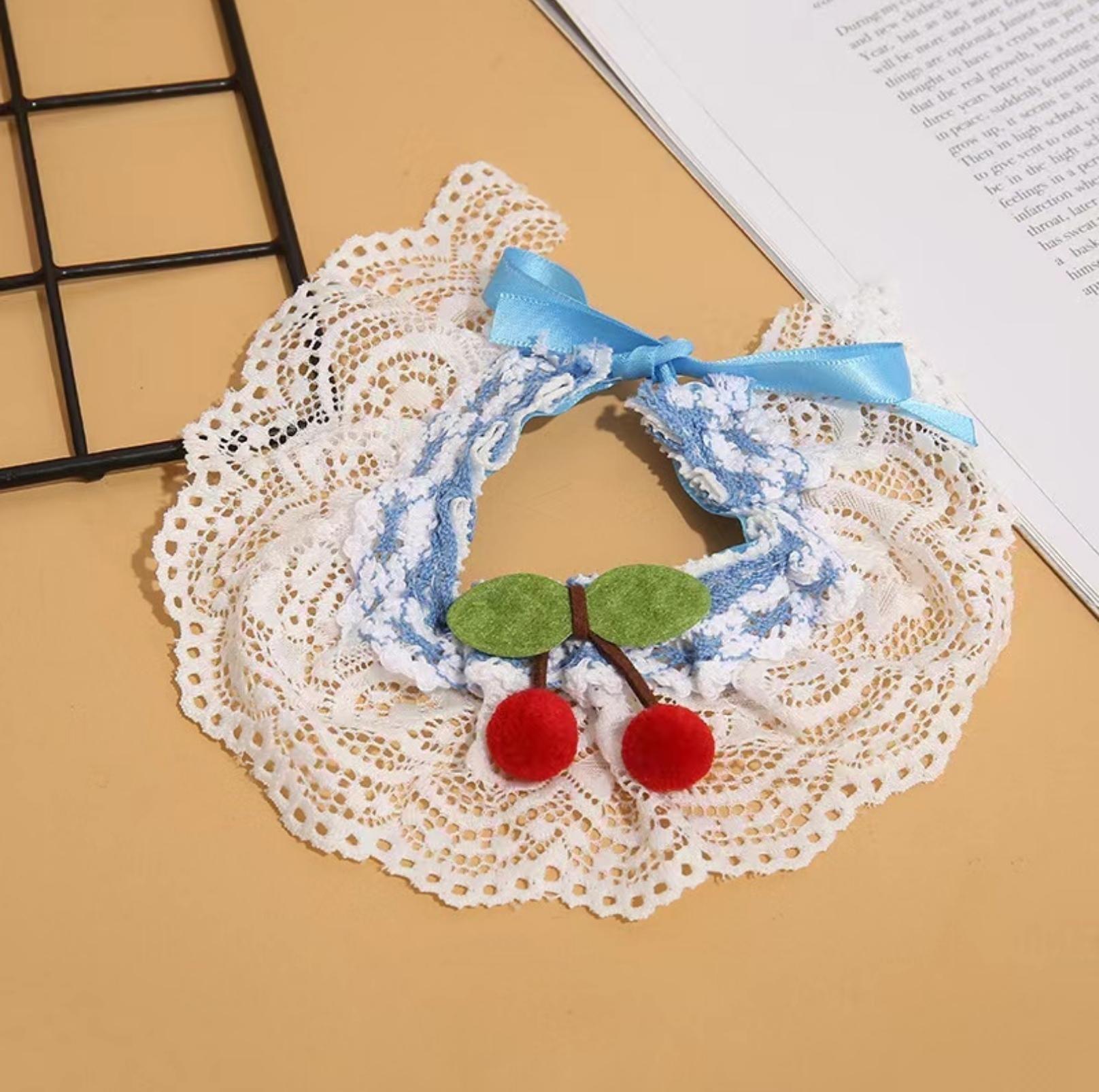 Lace Cherry Pet Bib Cat And Dog Accessories