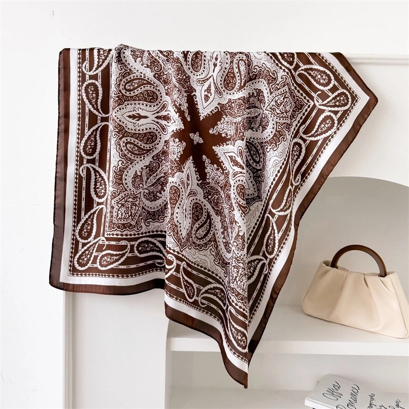 Women's Casual Vacation Lemon Flower Satin Printing And Dyeing Printing Dyeing Silk Scarf
