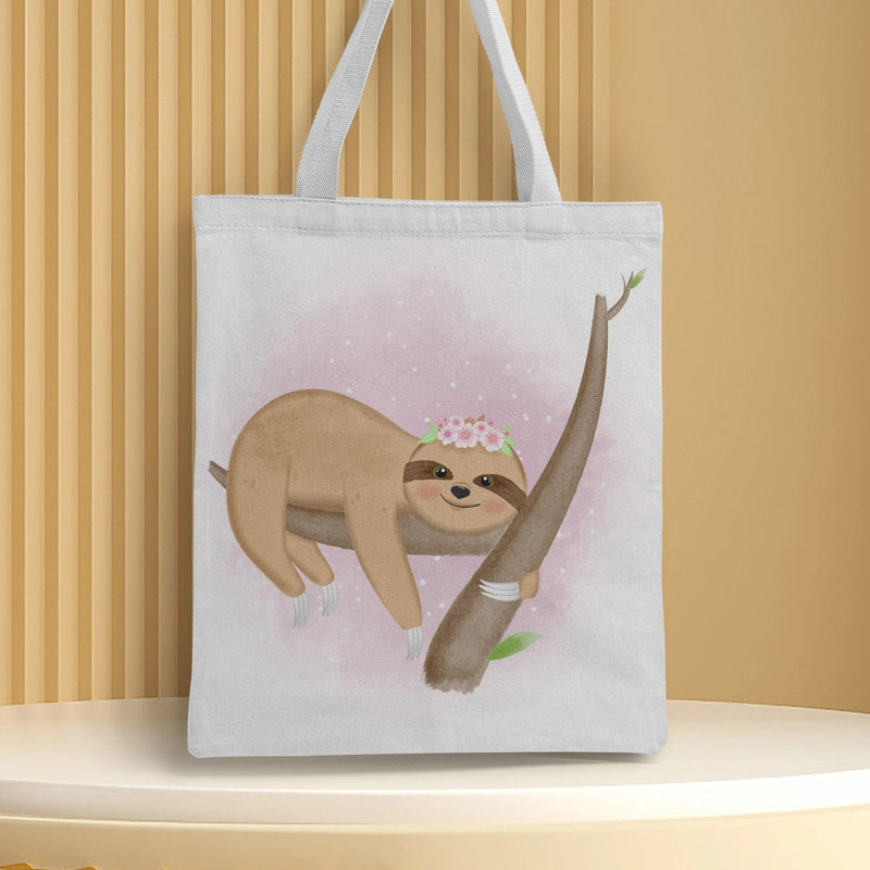 Women's Medium Canvas Animal Basic Classic Style Square Open Canvas Bag