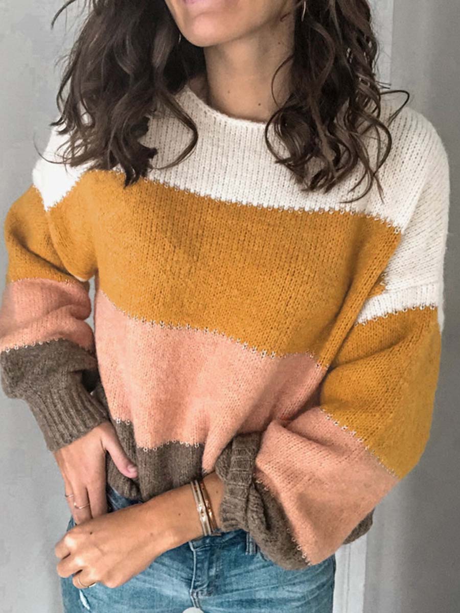 Round Neck Striped Sweater