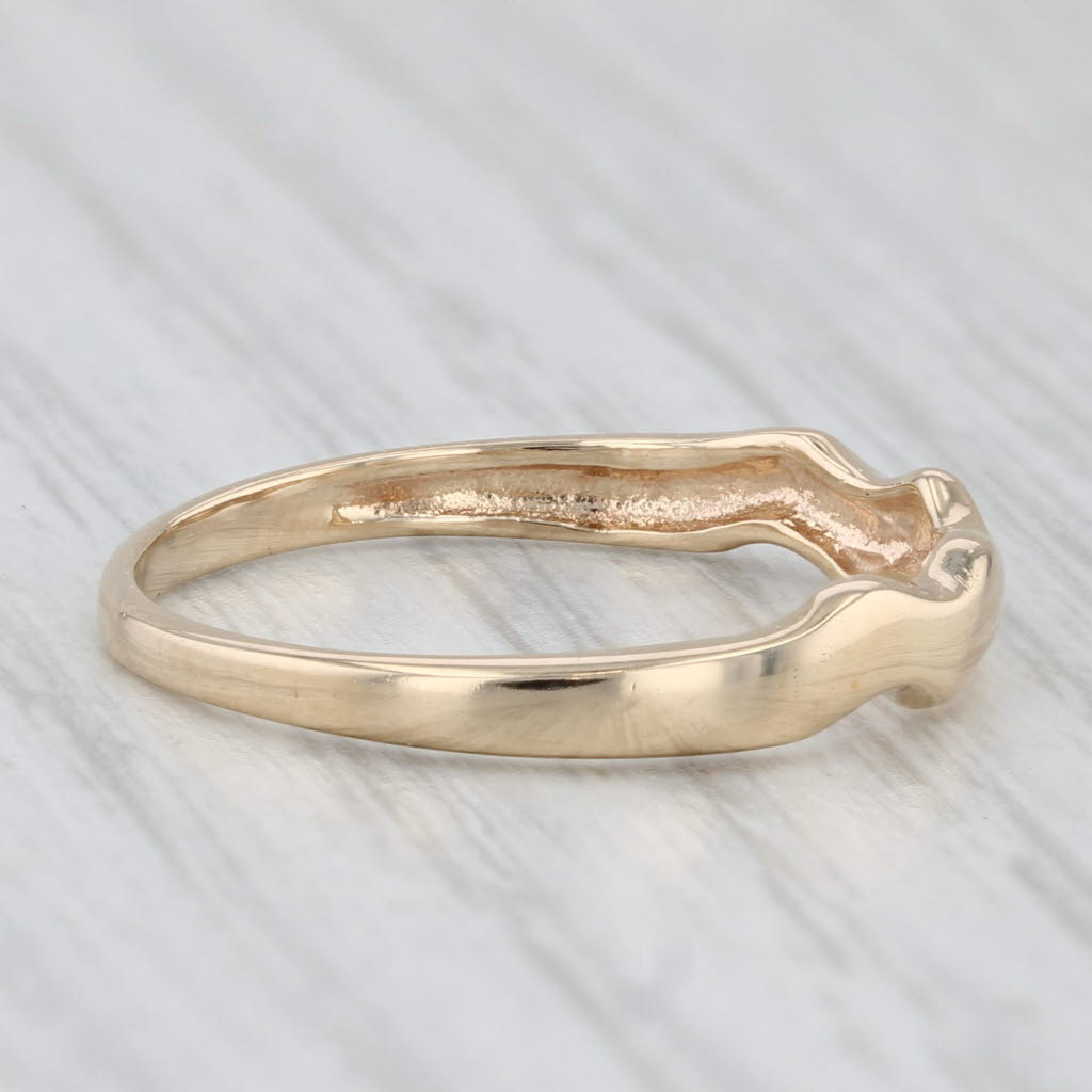 Wave Pattern Band Ring 10k Yellow Gold Size 7 Stackable