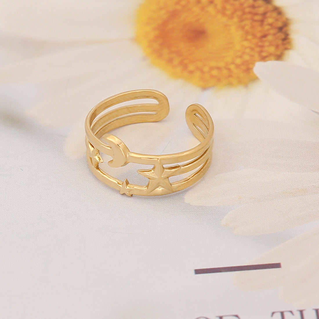 Women Heart Animal Metal Geometric Stainless Steel Rings