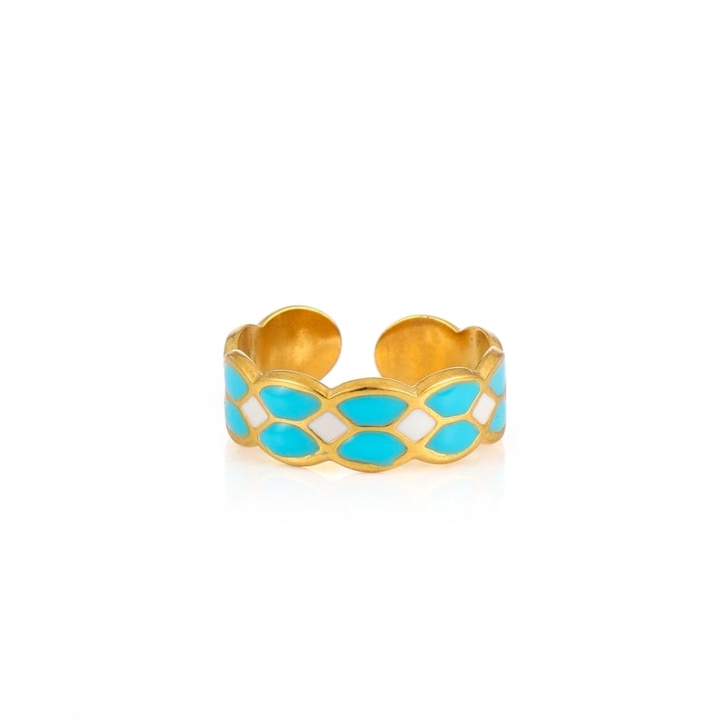 Elegant Minimalist Geometric 304 Stainless Steel Enamel Stainless Steel Rings