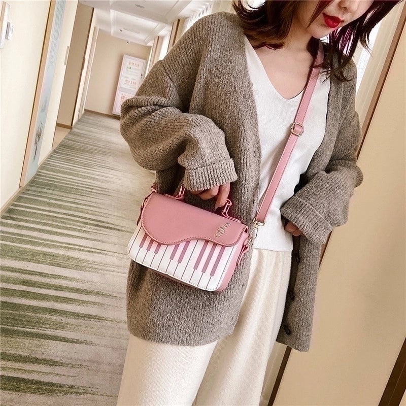 Women's Medium Pu Leather Color Block Elegant Classic Style Square Flip Cover Shoulder Bag Handbag Crossbody Bag