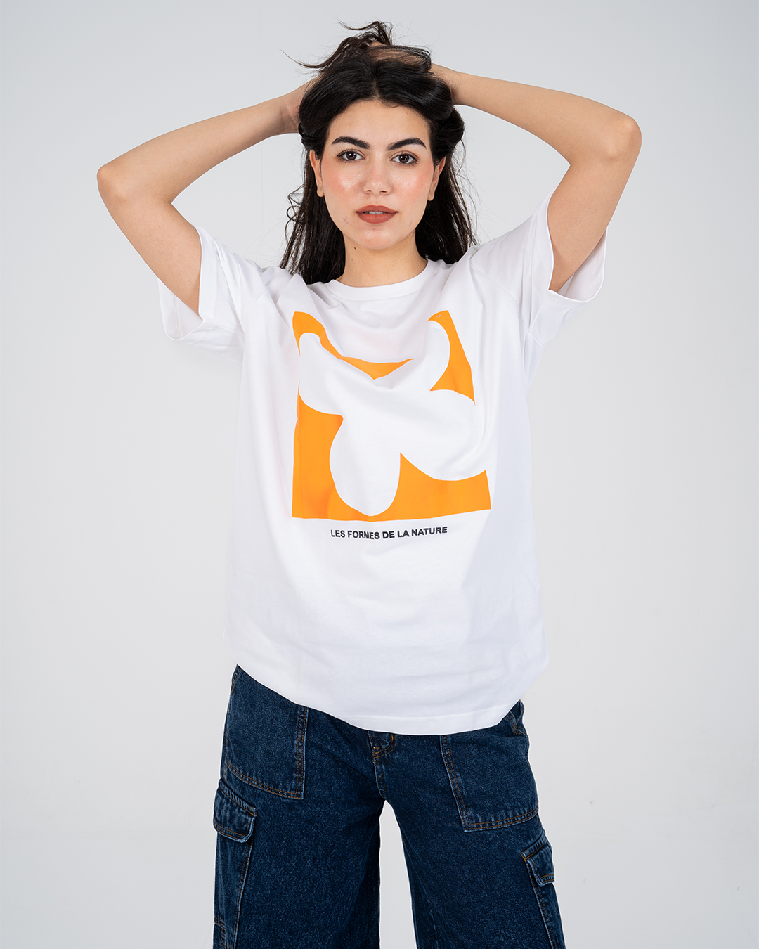 Oversized Women T-Shirt Rose Printed