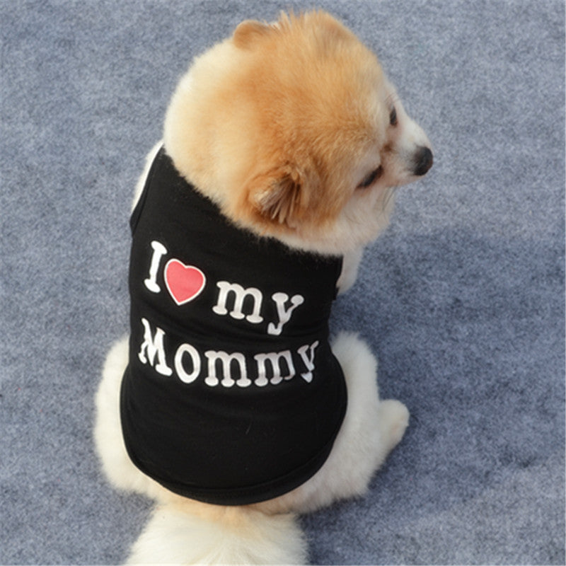 Letter Printed Cotton Dog Vest