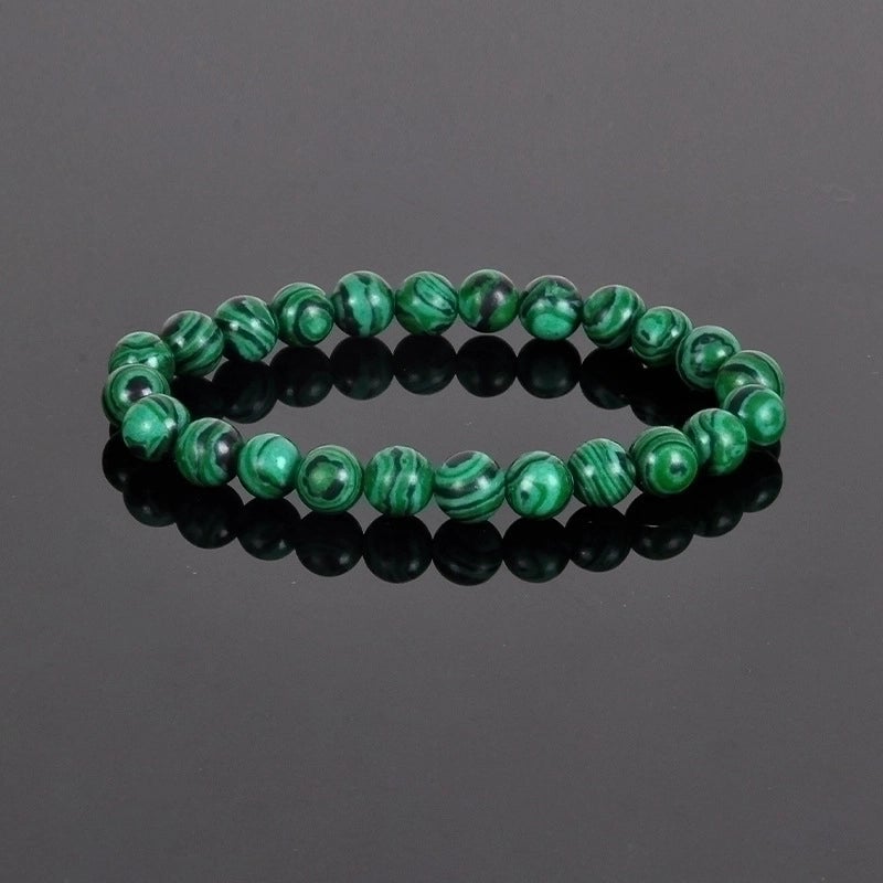 Minimalist Round Natural Stone Elastic String Woven Chain Bracelets In Bulk