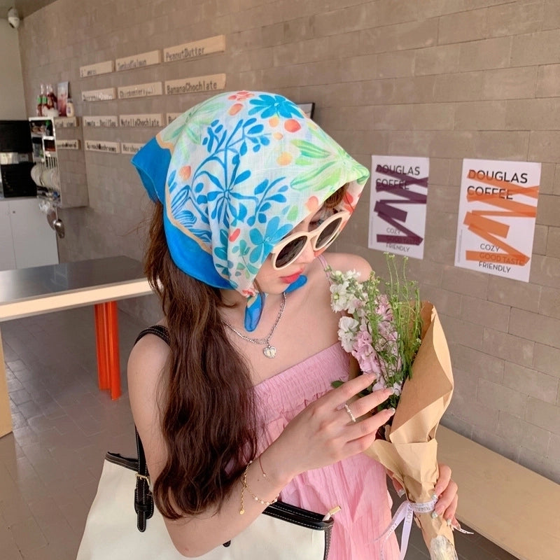 Women's Sweet Pastoral Flower Polyester Printing Bandanas