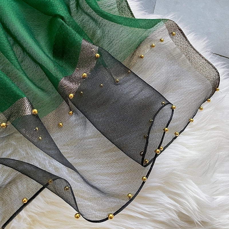 Women's Retro Solid Color Silk Silk Scarves