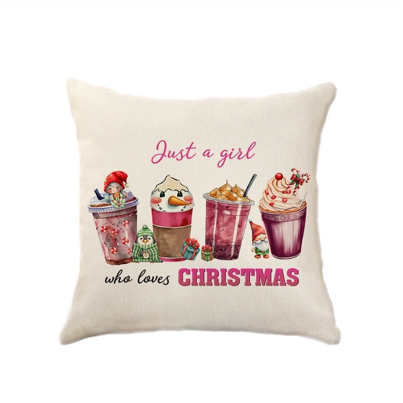 Christmas Vacation Letter Polyester Pillow Cases Couch & Sofa Decor