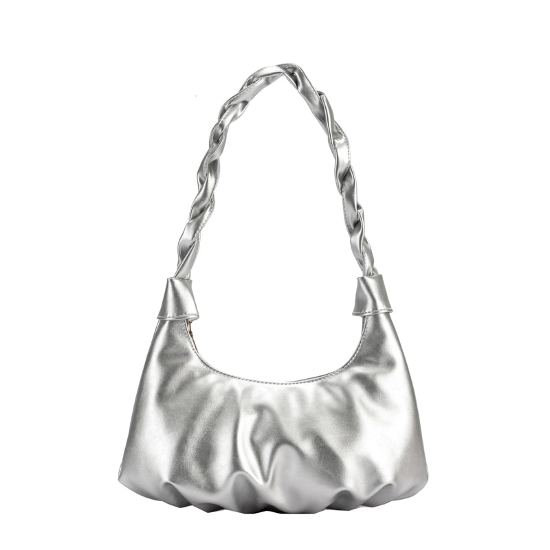 Women's All Seasons Pu Leather Solid Color Elegant Streetwear Pillow Shape Zipper Shoulder Bag Underarm Bag
