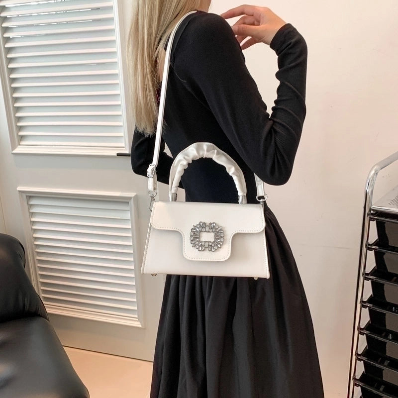 Women's All Seasons Pu Leather Solid Color Streetwear Square Magnetic Buckle Handbag