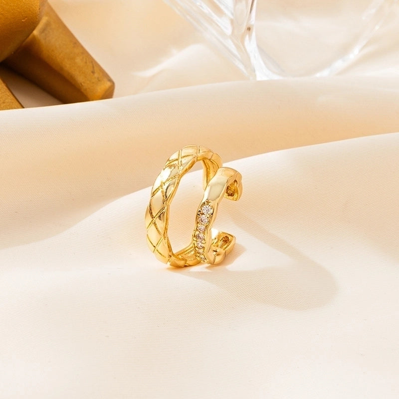 1 Piece Elegant Luxurious Geometric Plating Copper Zircon Ear Cuffs