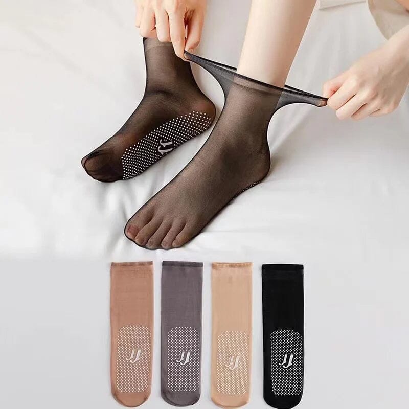 Invisible. Slip-resistant Crystal Silk Socks