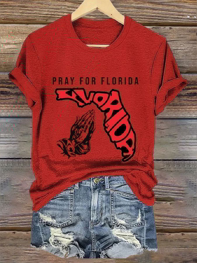 Women's 'Pray for Florida' Print T-Shirt