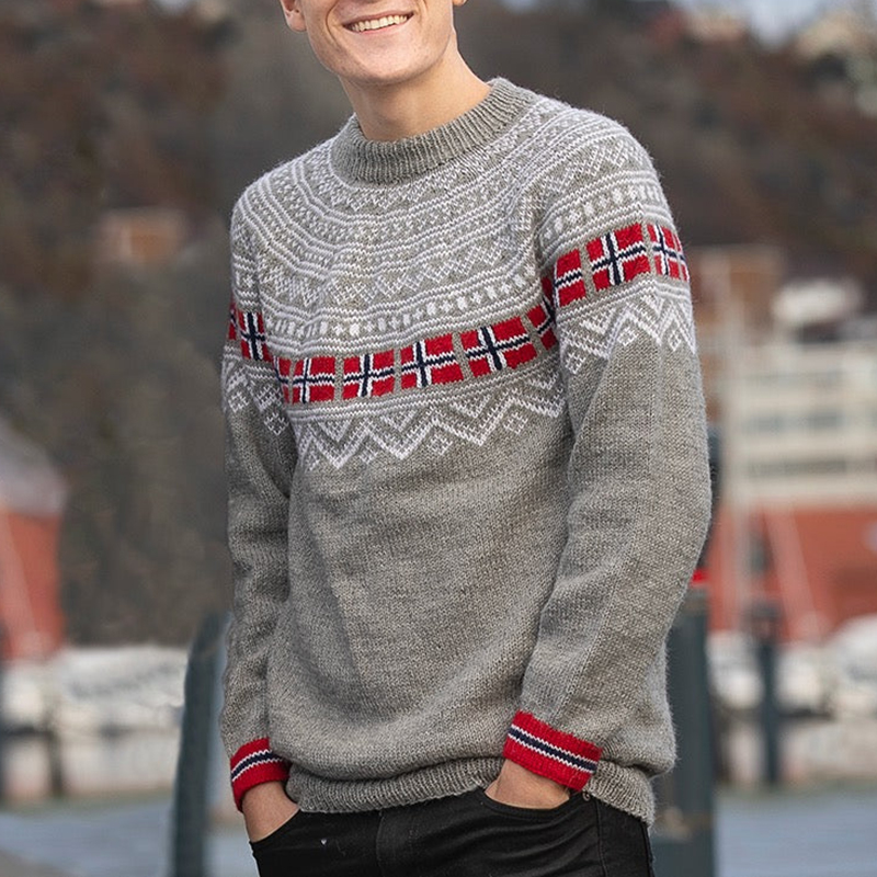 Retro Heia Norge Jacquard Iceland Sweater