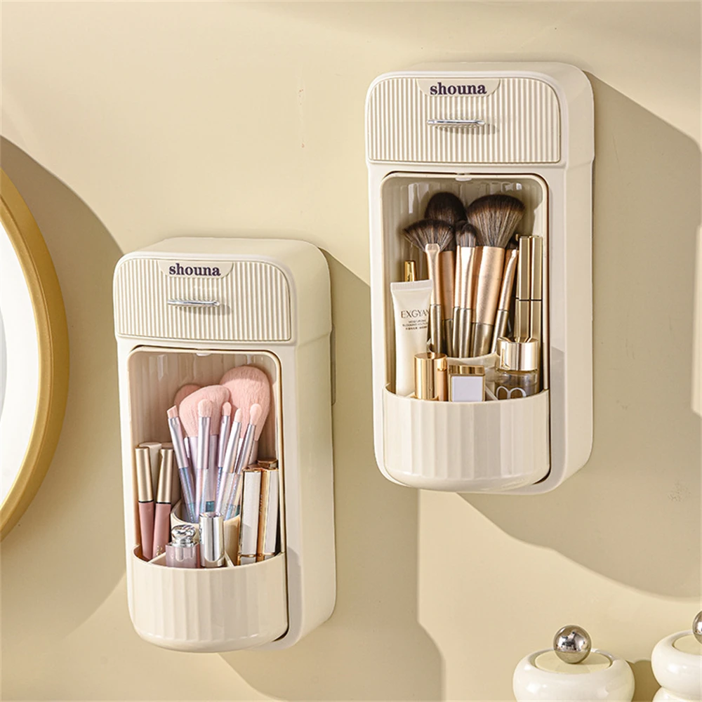 LUXORMOVE WALL MOUNTED MAKEUP BRUSH ORGANIZER 360° ROTATING STORAGE RACK