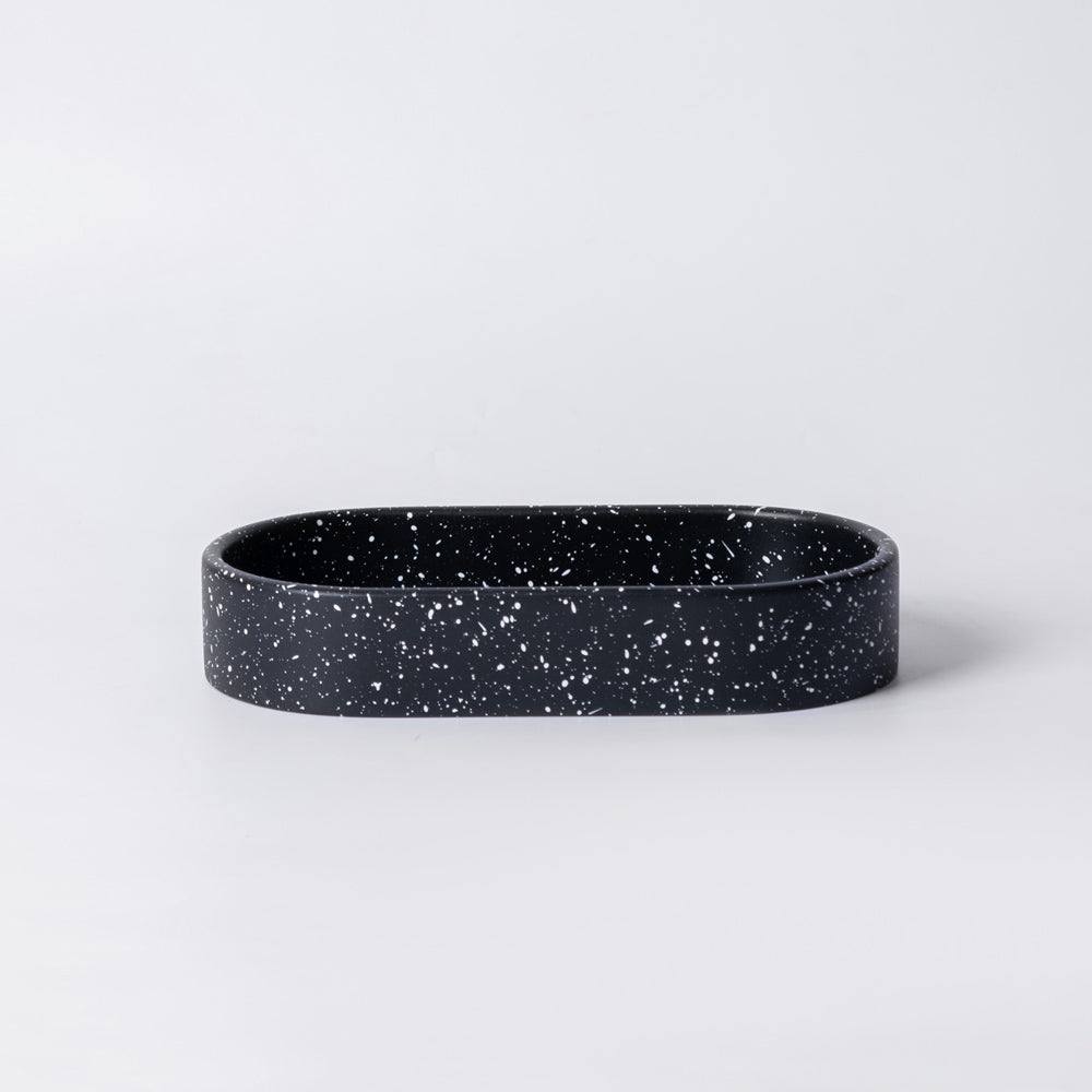 Concrete Oval Tray Small - Speckled Black