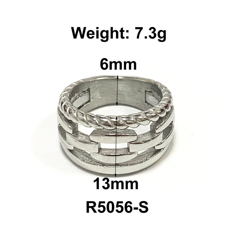 Fashion Solid Color 304 Stainless Steel Titanium Steel 18K Gold Plated Plating Rings