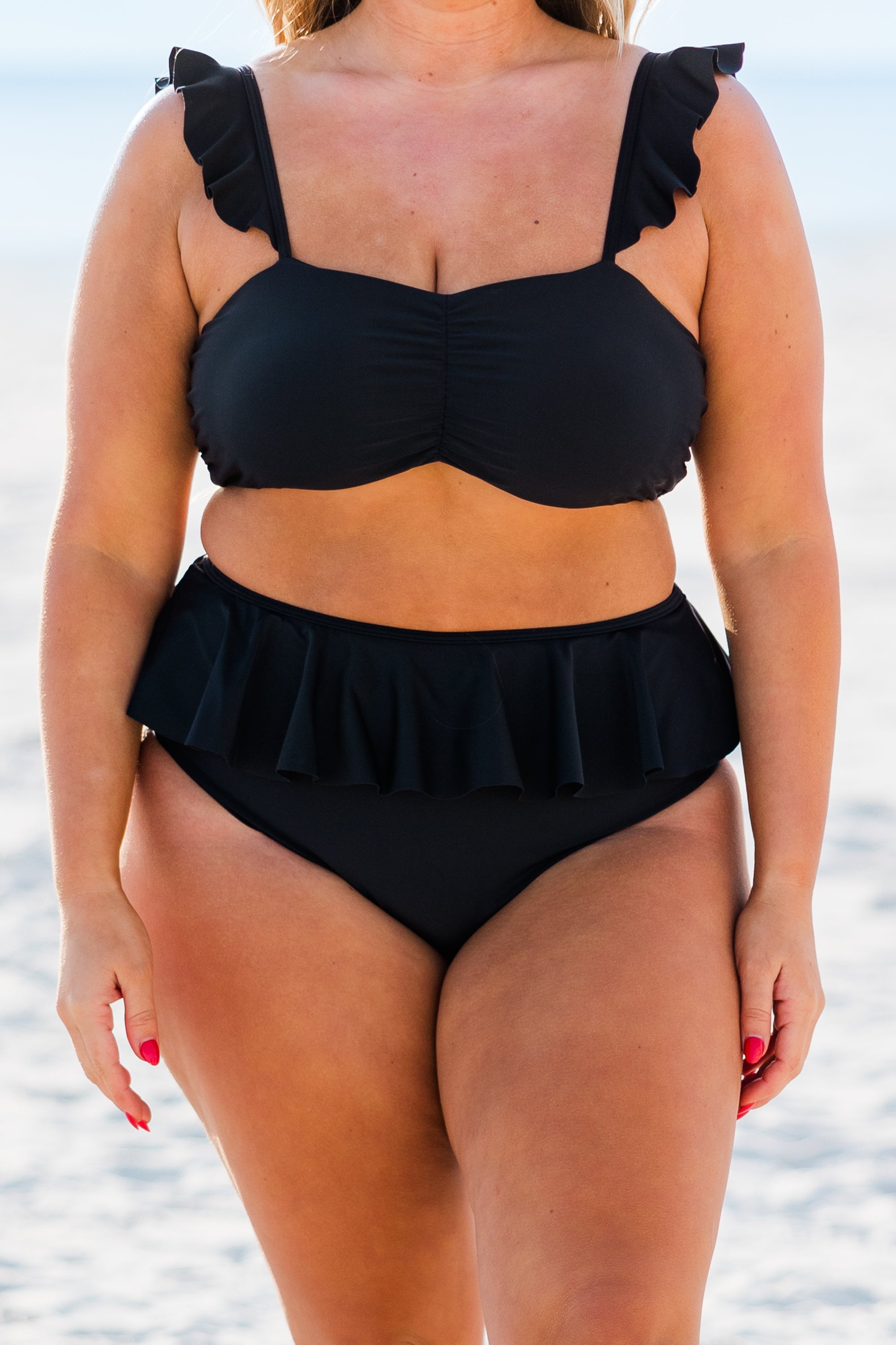 Sugar Sands Swim Top. Black