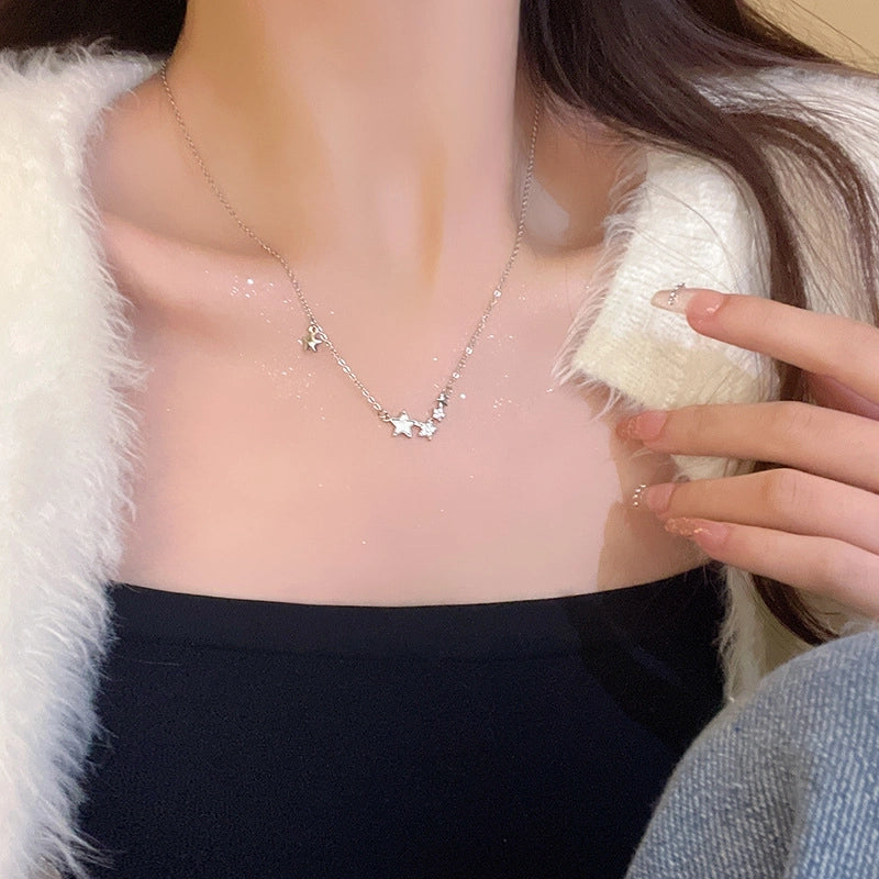 Modern Style Geometric Heart Shape Bow Knot Titanium Steel Copper Plating Inlay Zircon Pendant Necklace